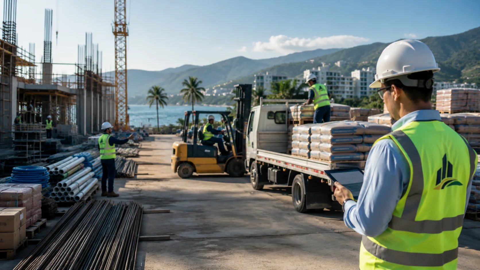 Logística de materiales y suministros DAVEC en obra